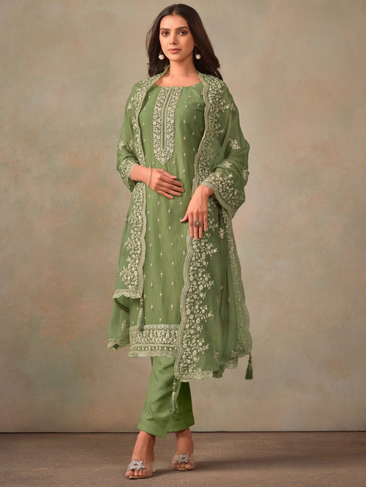 Semi-Stitched Straight Cut Salwar Suits