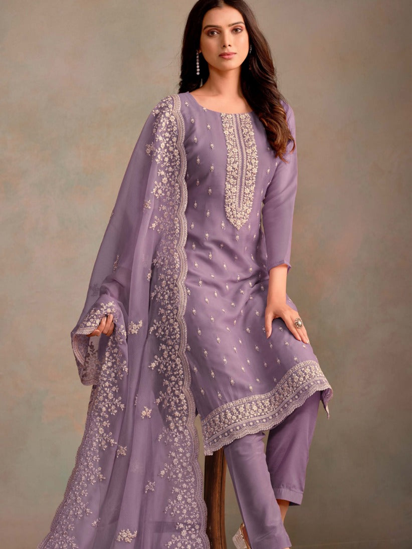 Semi-Stitched Straight Cut Salwar Suits