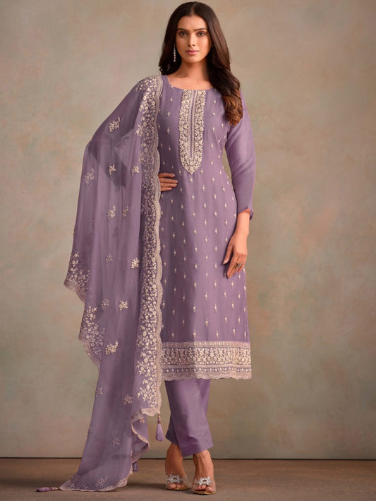 Semi-Stitched Straight Cut Salwar Suits