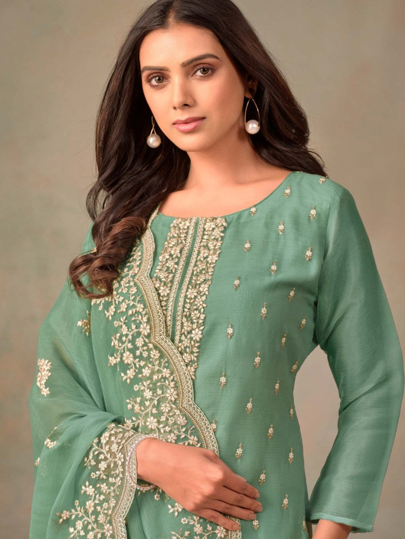 Semi-Stitched Straight Cut Salwar Suits