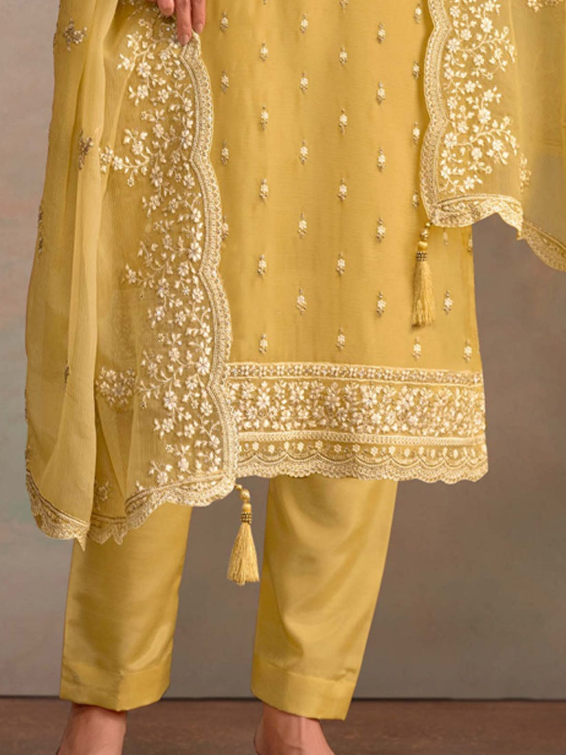 Semi-Stitched Straight Cut Salwar Suits