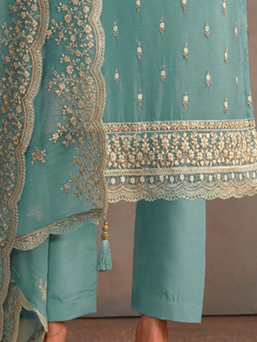 Semi-Stitched Straight Cut Salwar Suits