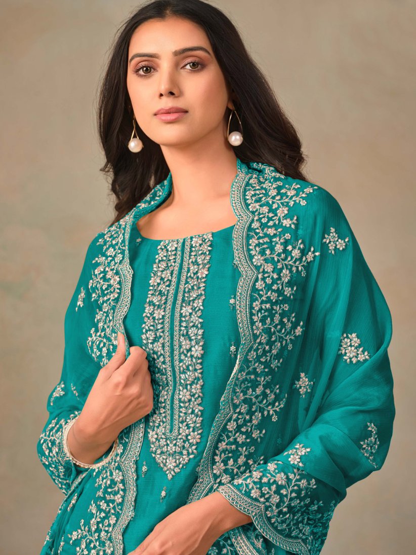 Semi-Stitched Straight Cut Salwar Suits