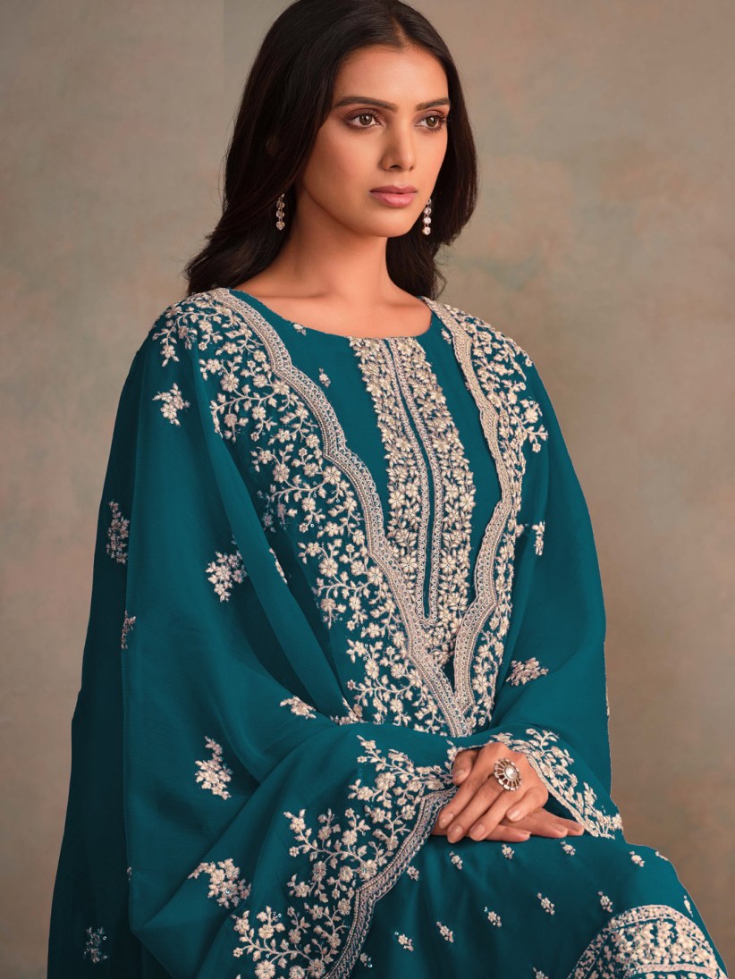 Semi-Stitched Straight Cut Salwar Suits