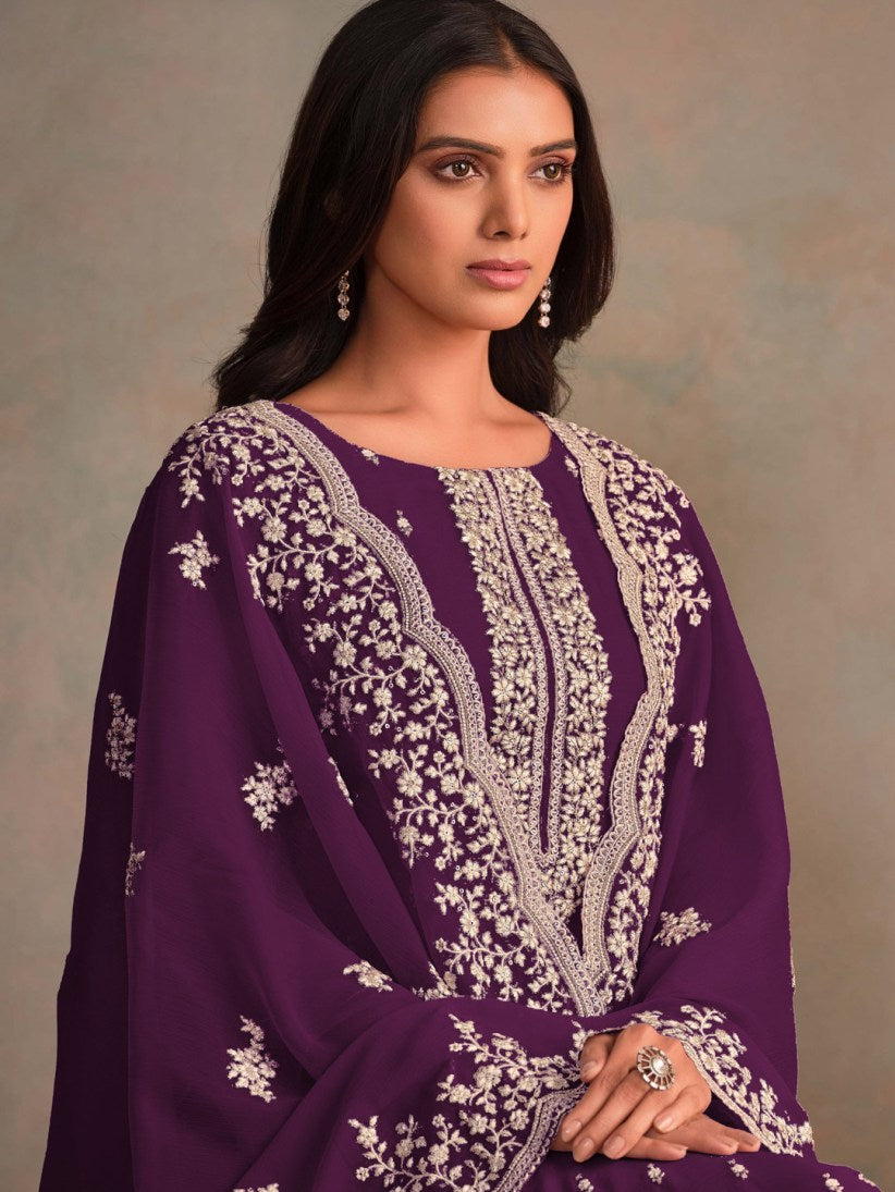 Semi-Stitched Straight Cut Salwar Suits