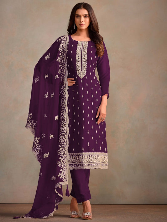 Semi-Stitched Straight Cut Salwar Suits