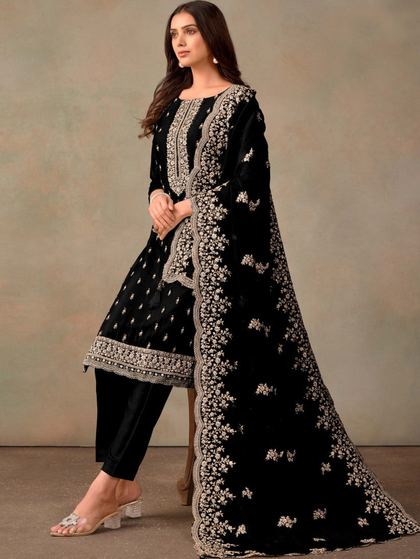 Semi-Stitched Straight Cut Salwar Suits