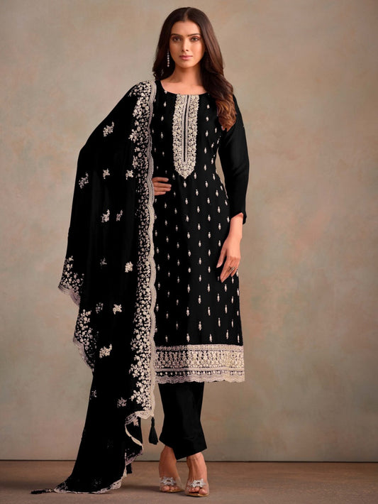 Semi-Stitched Straight Cut Salwar Suits