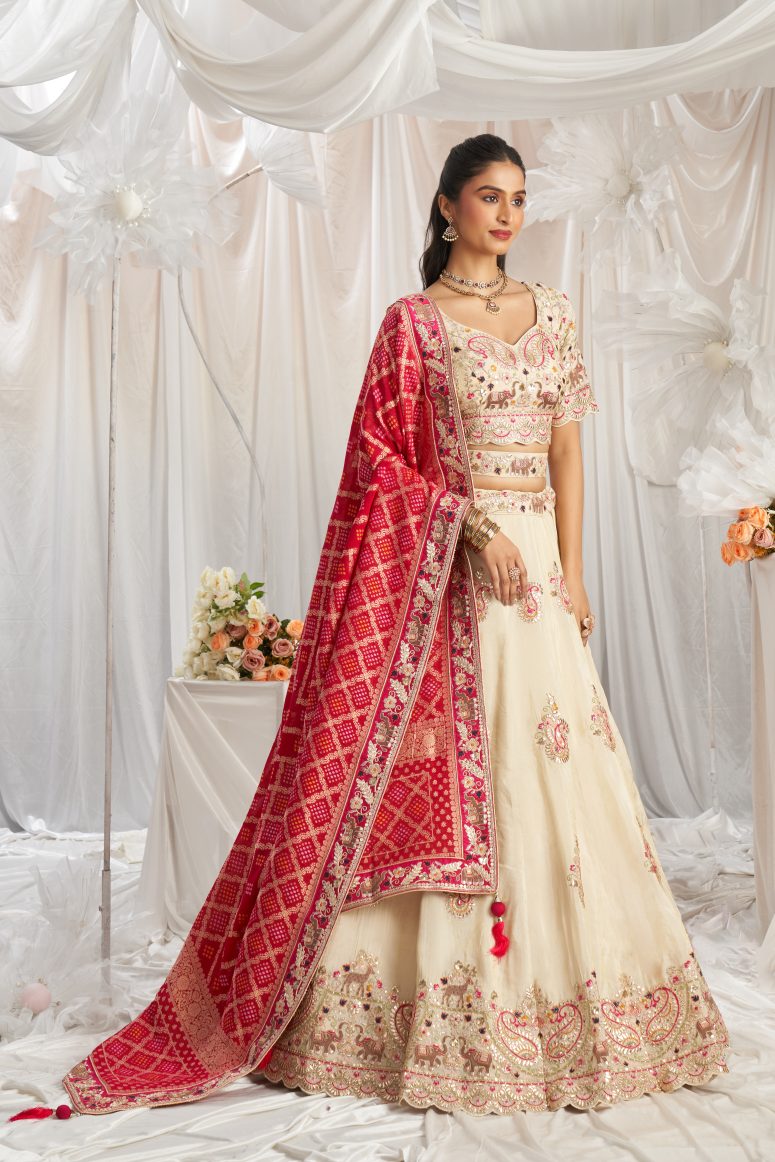 Latest Semi Stitched Tissue Lehenga Choli