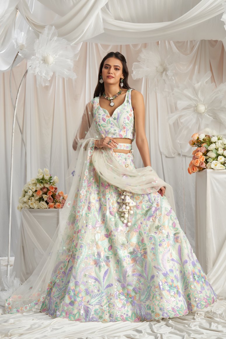 Latest Semi Stitched Netted Lehenga Choli