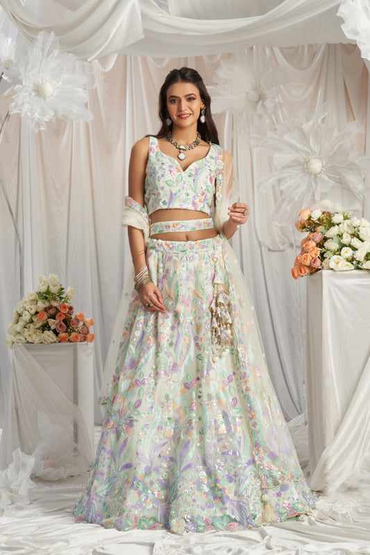 Latest Semi Stitched Netted Lehenga Choli