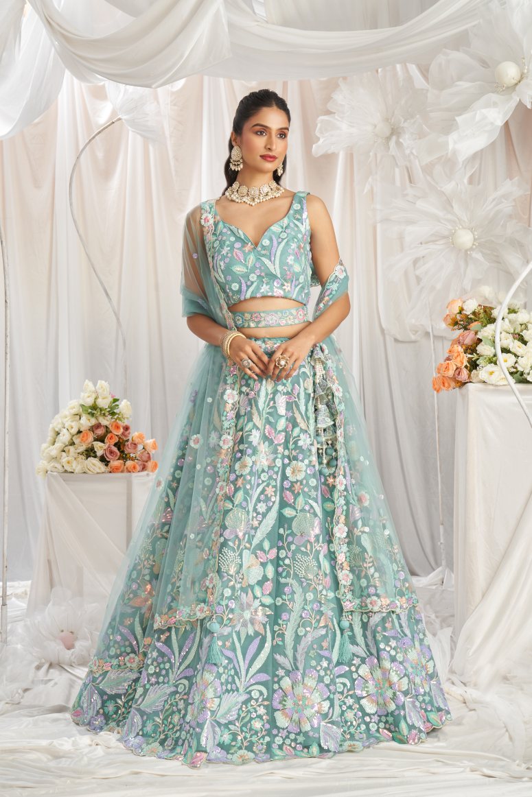 Latest Semi Stitched Netted Lehenga Choli