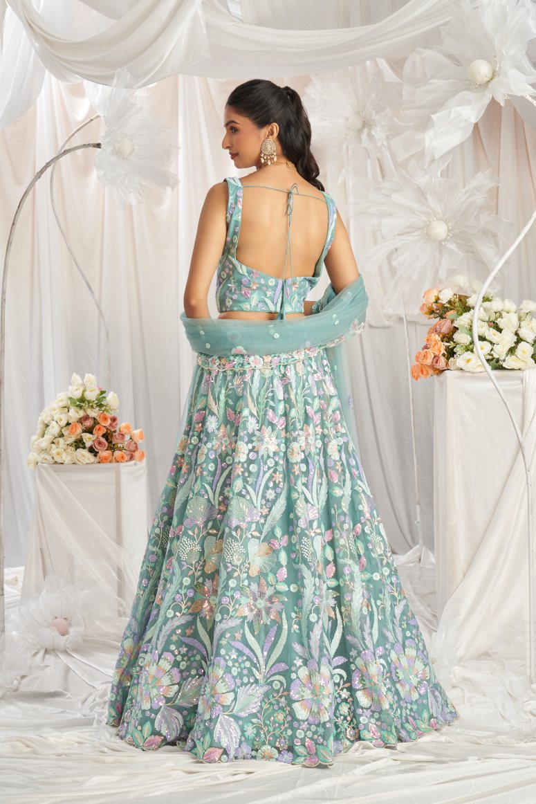 Latest Semi Stitched Netted Lehenga Choli