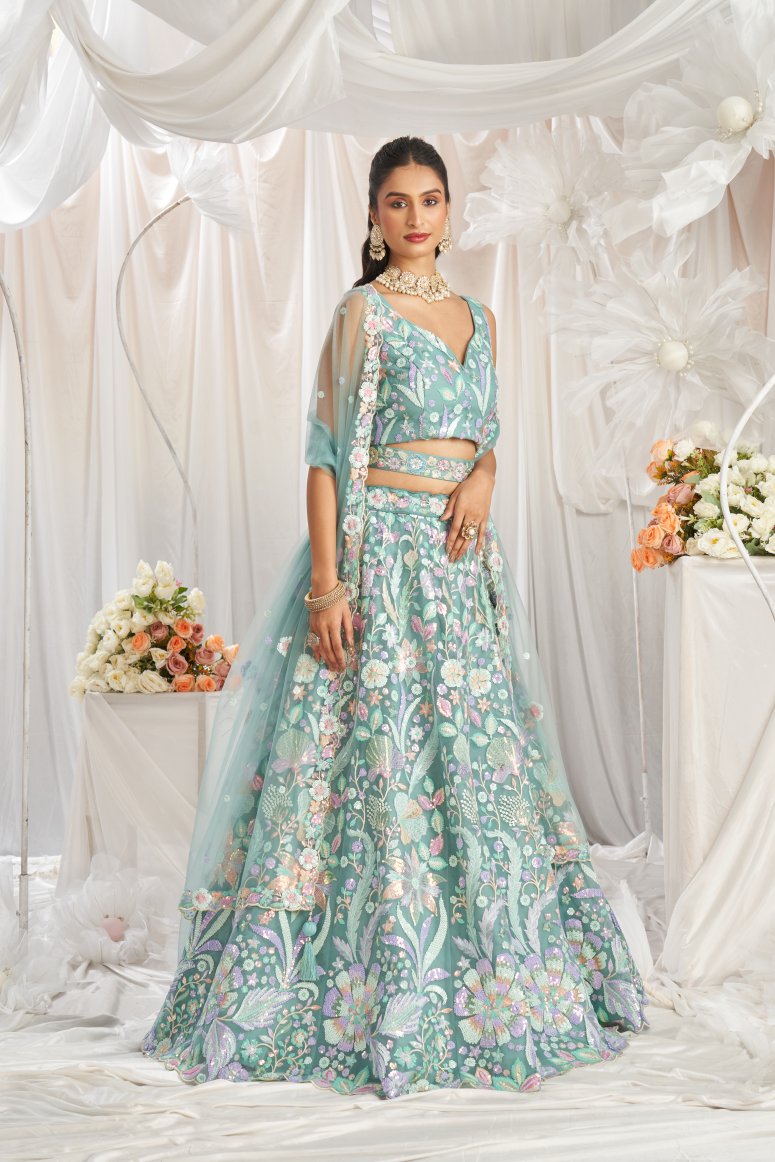 Latest Semi Stitched Netted Lehenga Choli