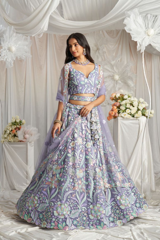 Latest Semi Stitched Netted Lehenga Choli