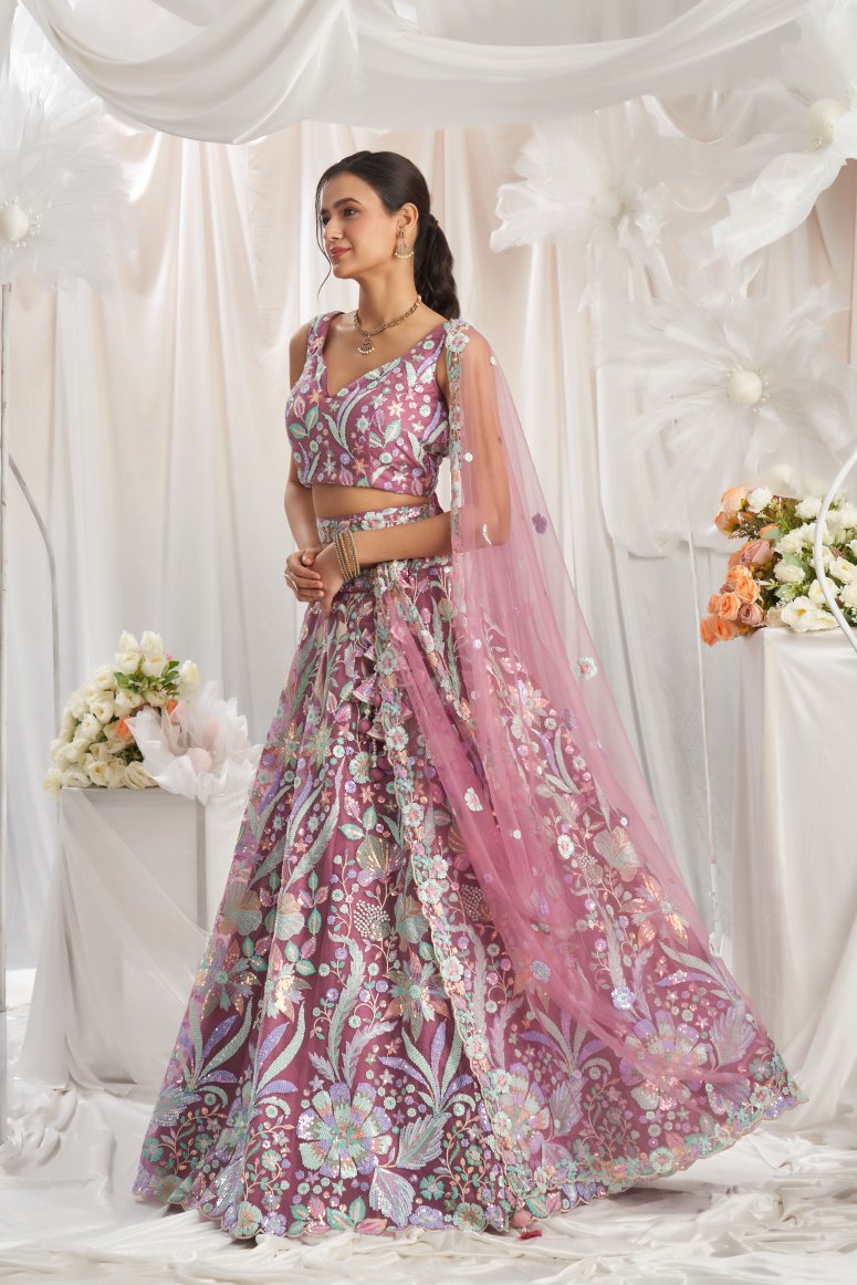 Latest Semi Stitched Netted Lehenga Choli