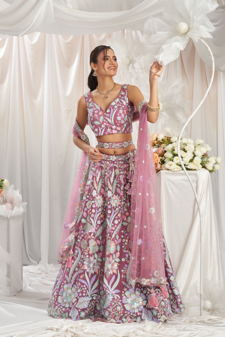 Latest Semi Stitched Netted Lehenga Choli