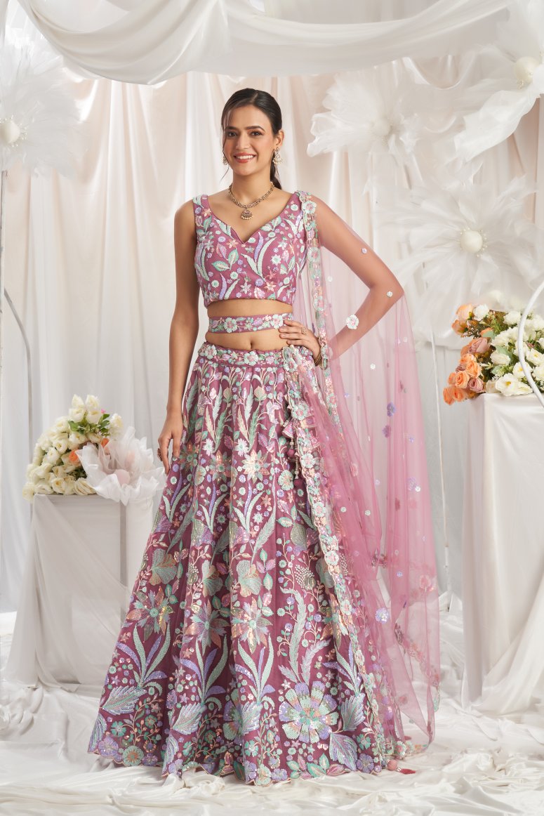 Latest Semi Stitched Netted Lehenga Choli