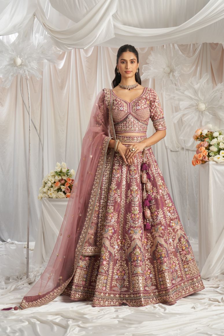 Latest Semi Stitched Tissue Lehenga Choli