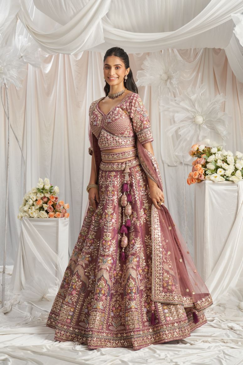 Latest Semi Stitched Tissue Lehenga Choli