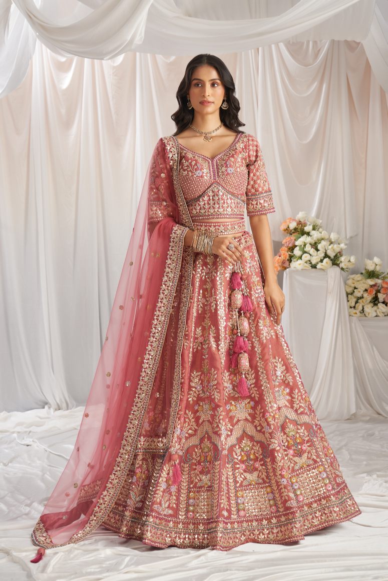 Latest Semi Stitched Tissue Lehenga Choli