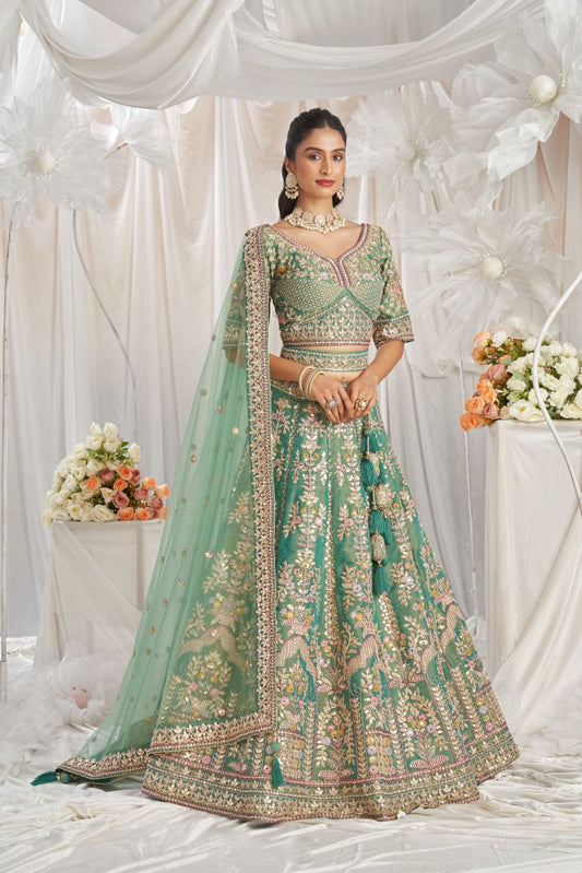 Latest Semi Stitched Tissue Lehenga Choli