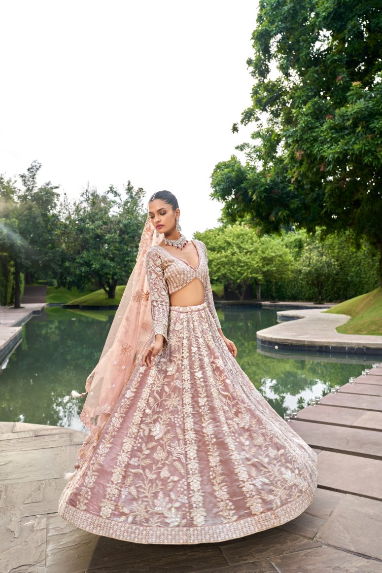 Latest Semi Stitched Tissue Lehenga Choli