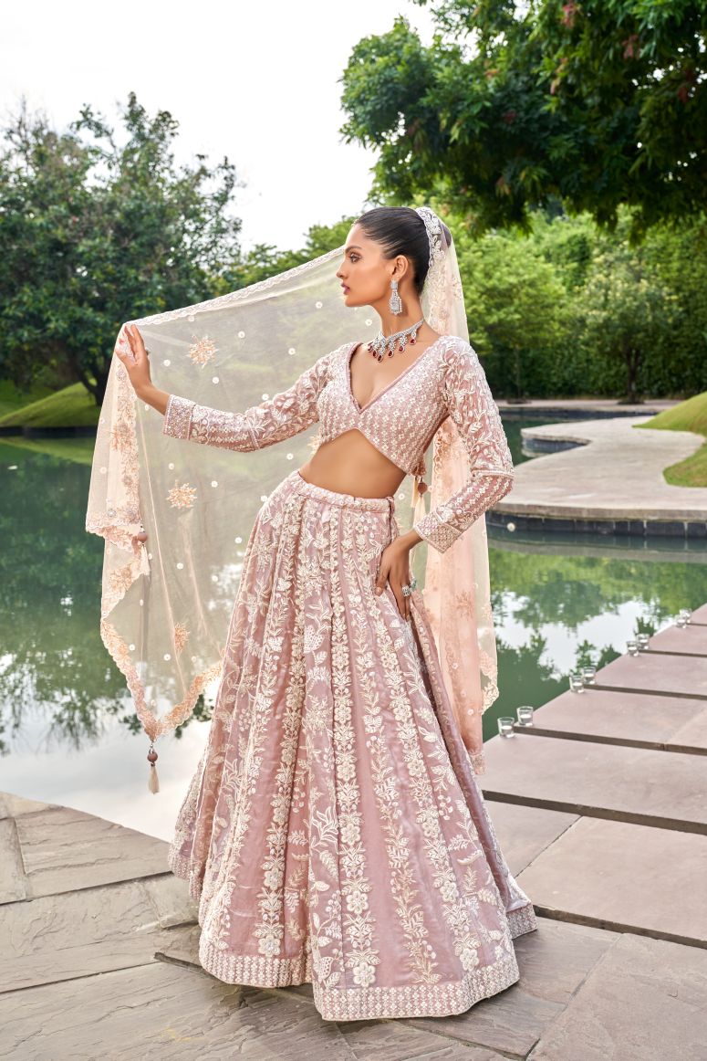 Latest Semi Stitched Tissue Lehenga Choli