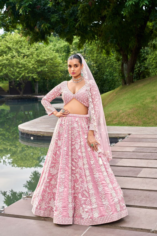 Latest Semi Stitched Tissue Lehenga Choli