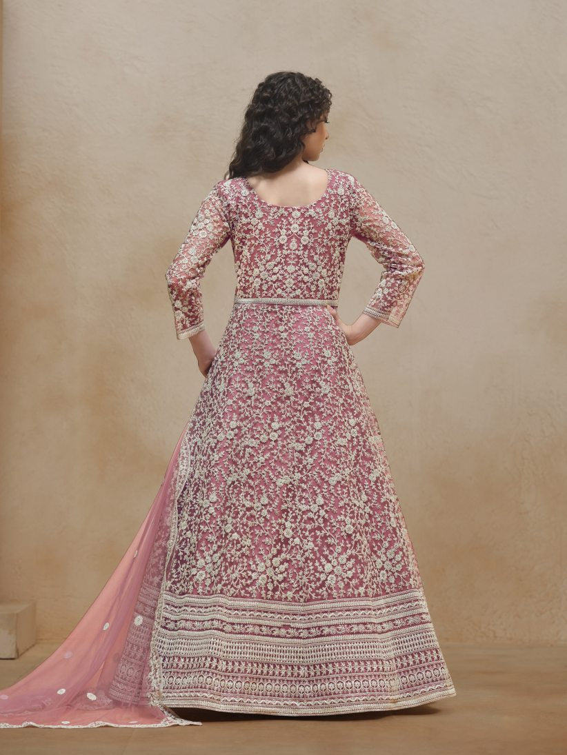 Semi Stitched Gown With Duppatta