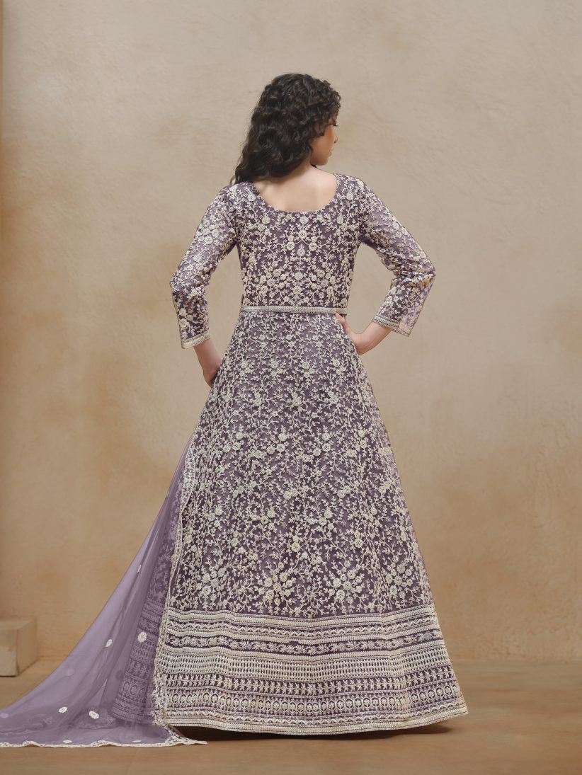 Semi Stitched Gown With Duppatta