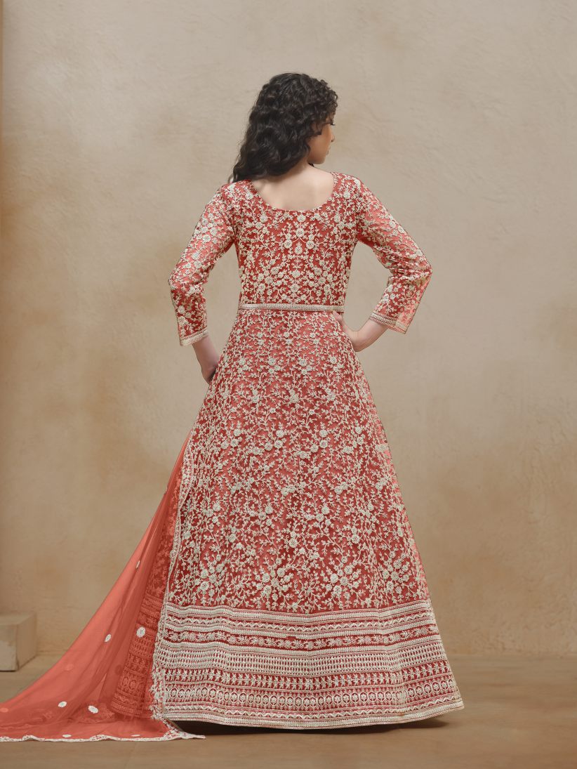 Semi Stitched Gown With Duppatta