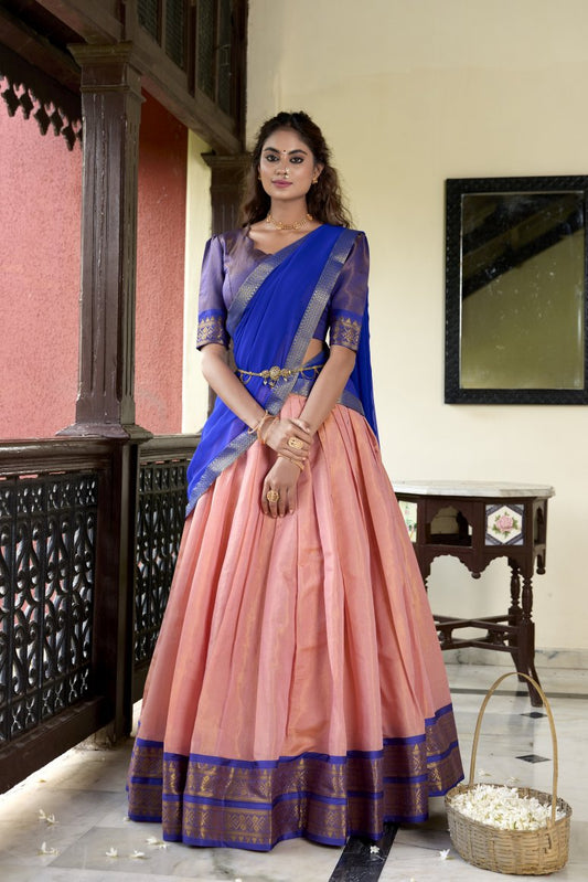 Latest Semi Stitched Kanchipuram Lehenga Choli