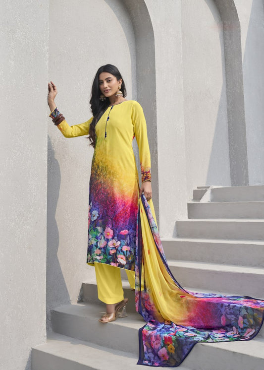 Semi Stitched Salwar Suit Material