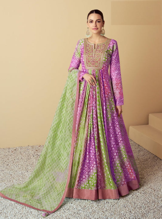 Semi Stitched Gowns With Duppatta