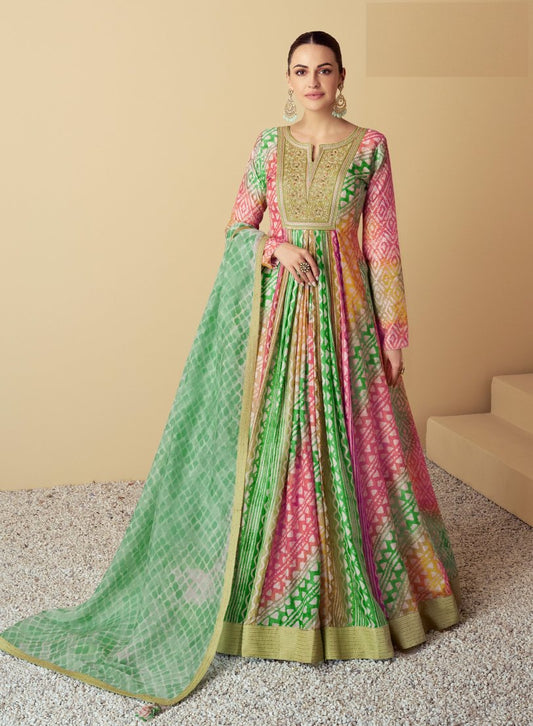 Semi Stitched Gowns With Duppatta