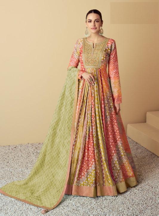 Semi Stitched Gowns With Duppatta