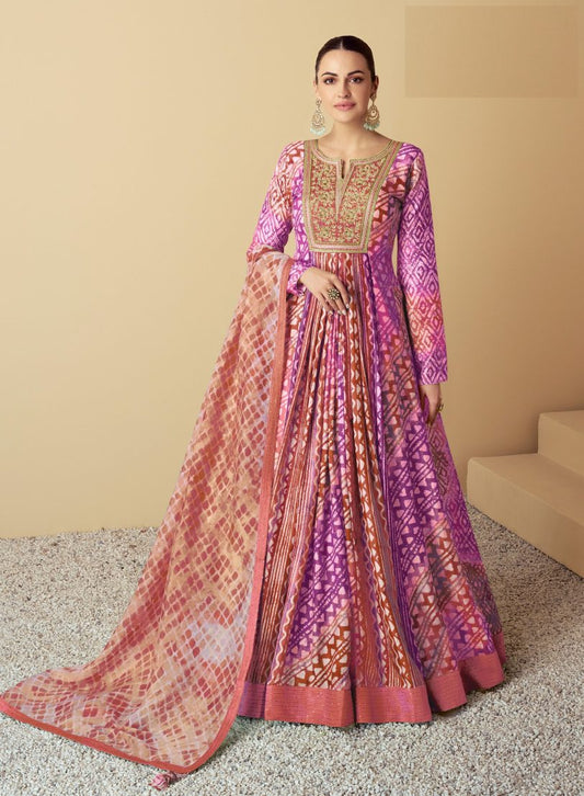 Semi Stitched Gowns With Duppatta