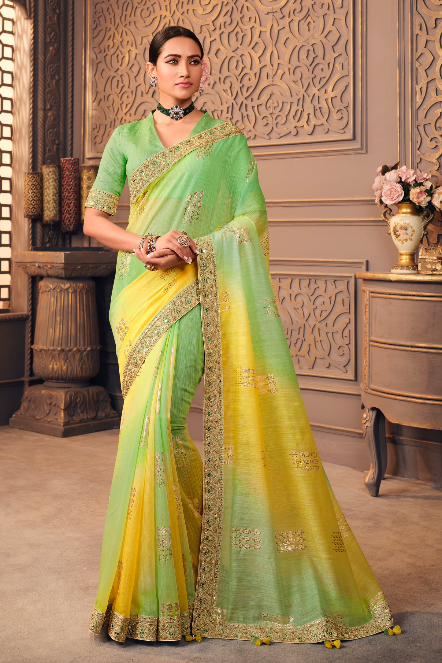 Catalog Designer Embroidery Work Saree