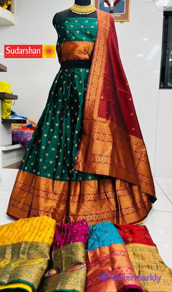 New Semi Stitiched Art SIlk Lehenga Choli