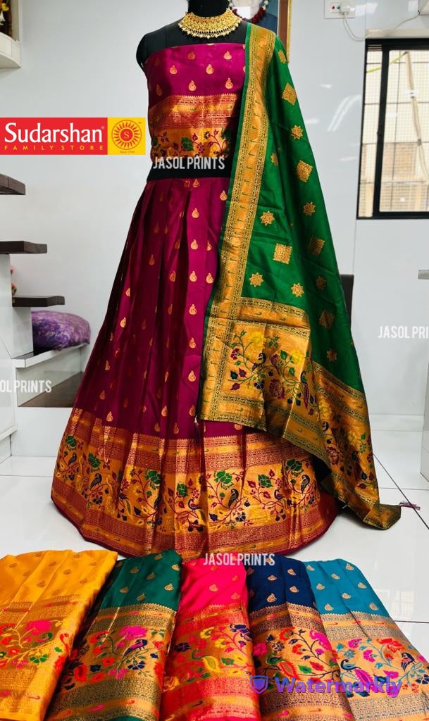 New Semi Stitiched Art SIlk Lehenga Choli