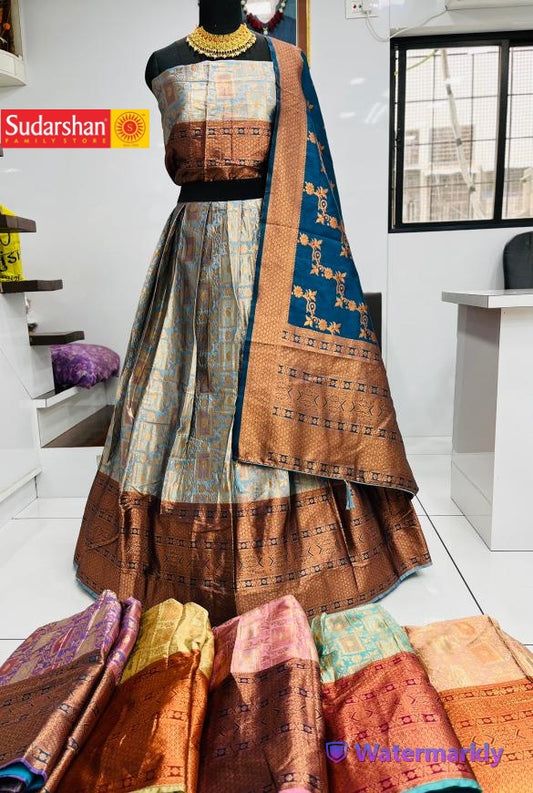 New Semi Stitiched Art SIlk Lehenga Choli