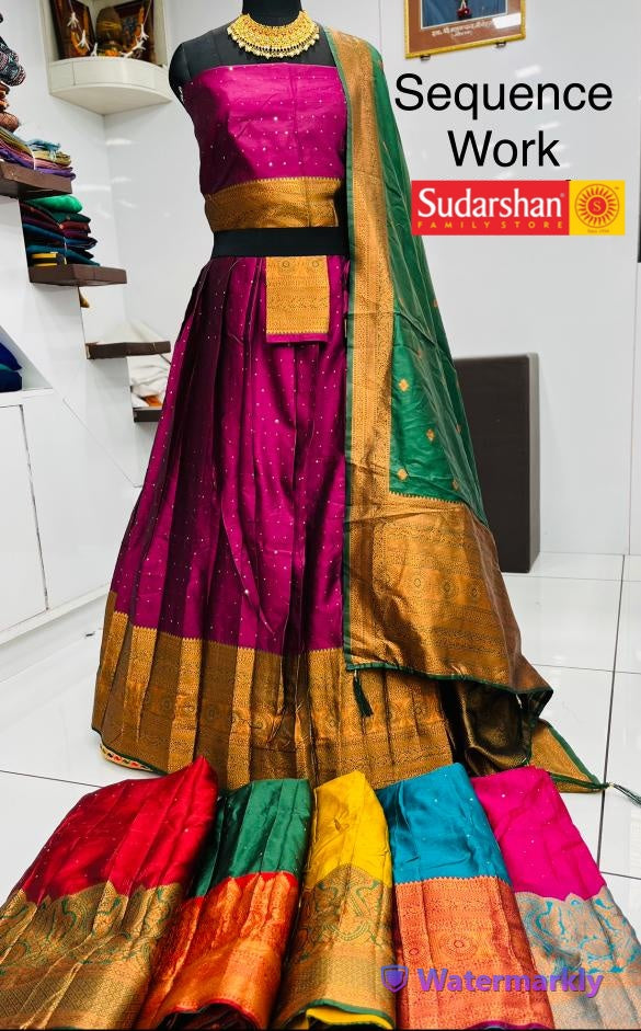 New Semi Stitiched Art SIlk Lehenga Choli