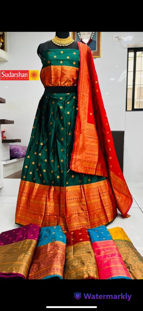 New Semi Stitiched Art SIlk Lehenga Choli