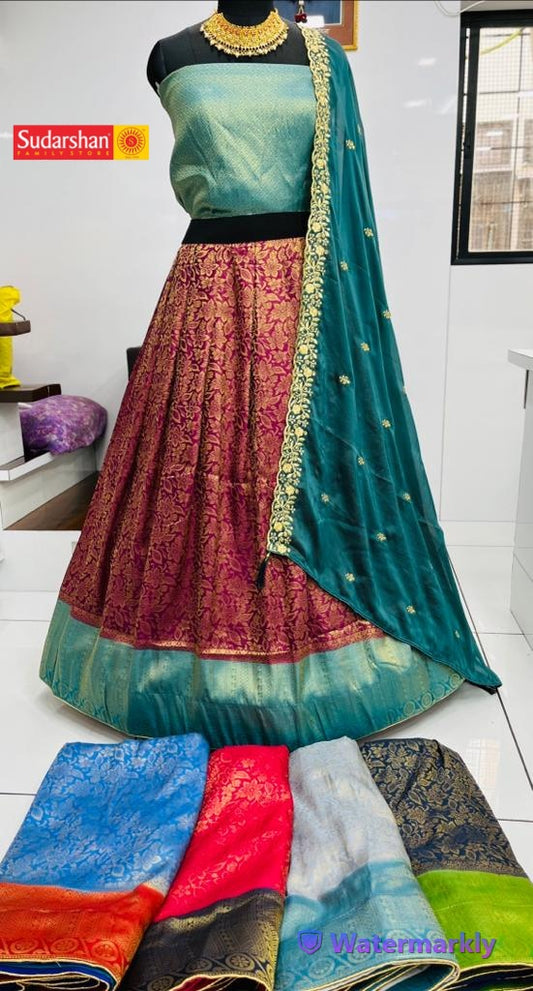 New Semi Stitiched Art SIlk Lehenga Choli