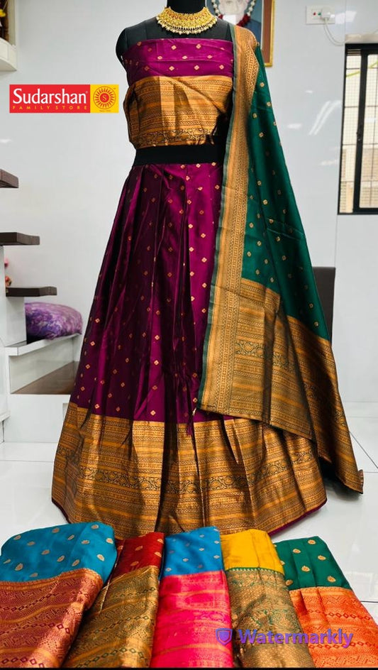 New Semi Stitiched Art SIlk Lehenga Choli