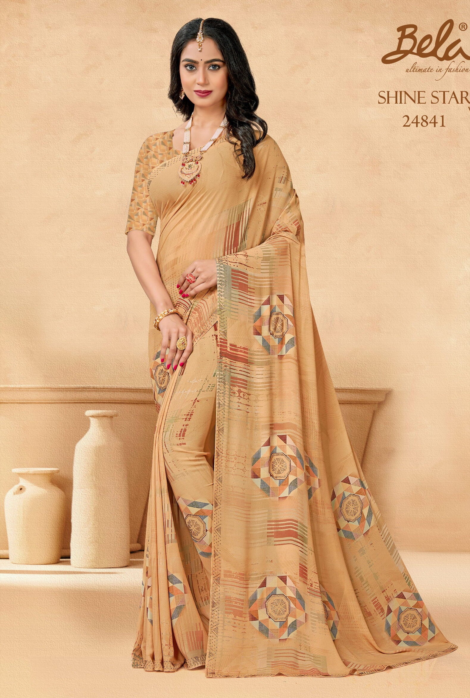 fcity.in - Bandhani Saree Saree Synthetic Saree Daliy Wear Sari Printed