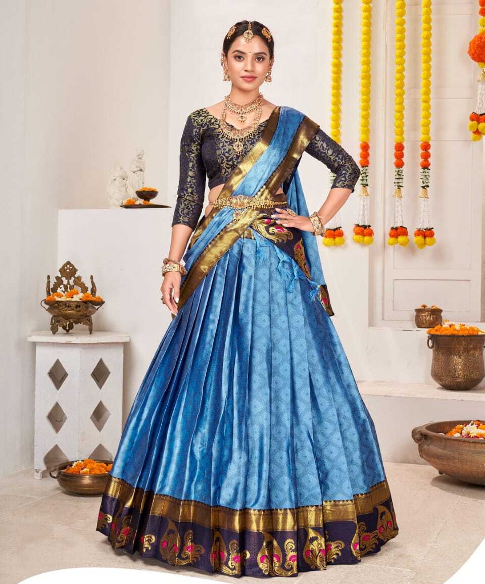 New Semi Stitiched Banarasi Lehenga Choli