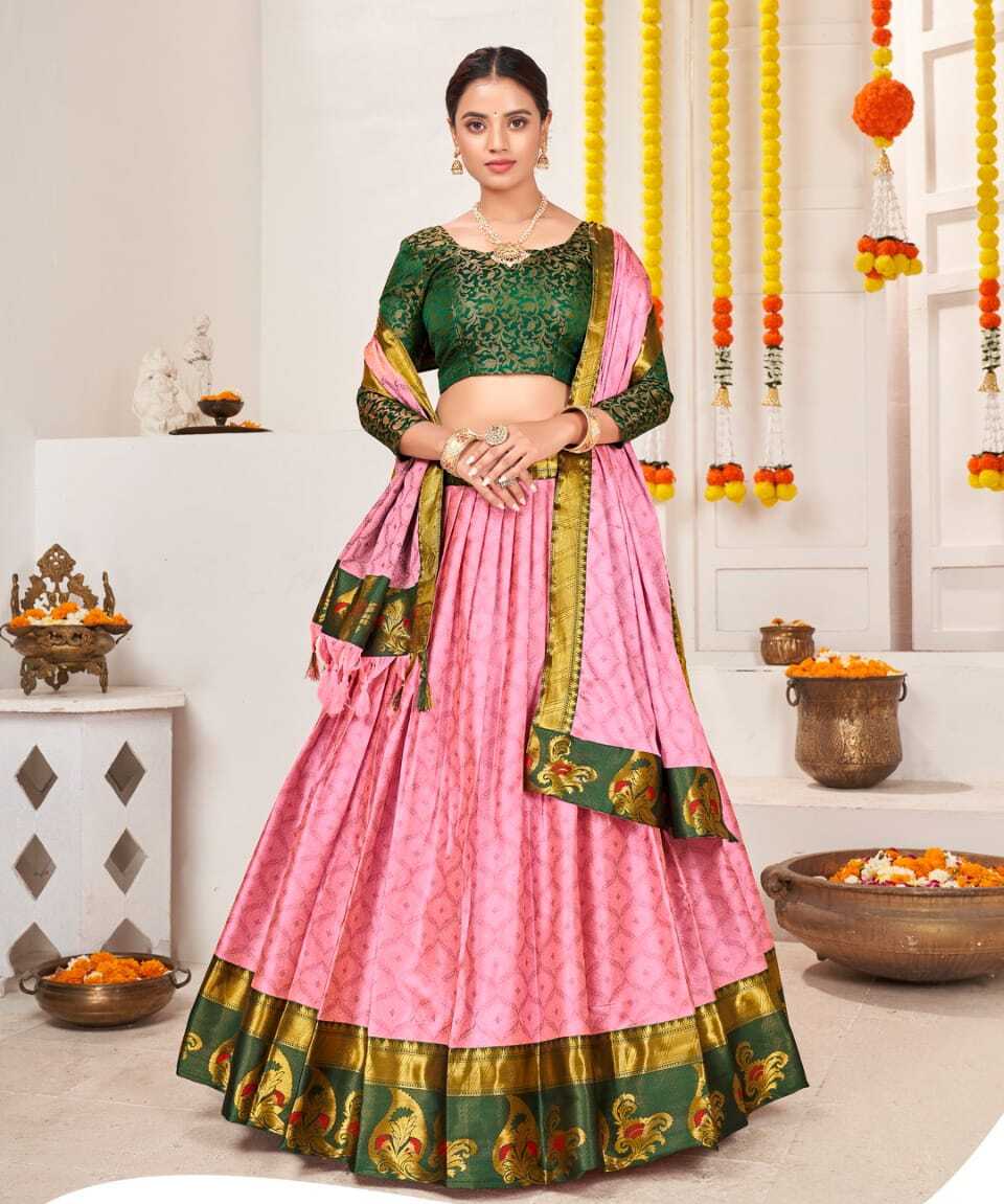 New Semi Stitiched Banarasi Lehenga Choli