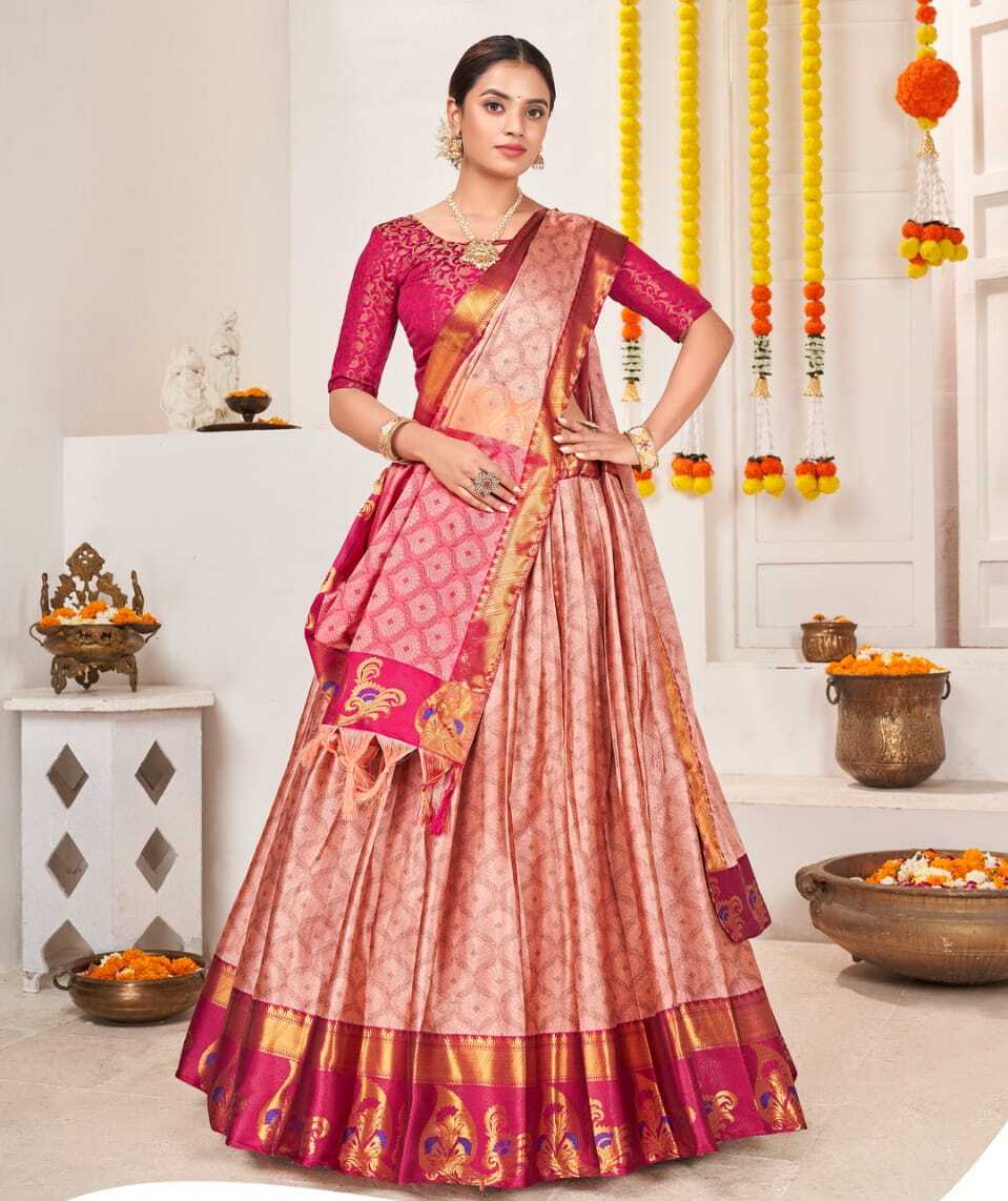 New Semi Stitiched Banarasi Lehenga Choli